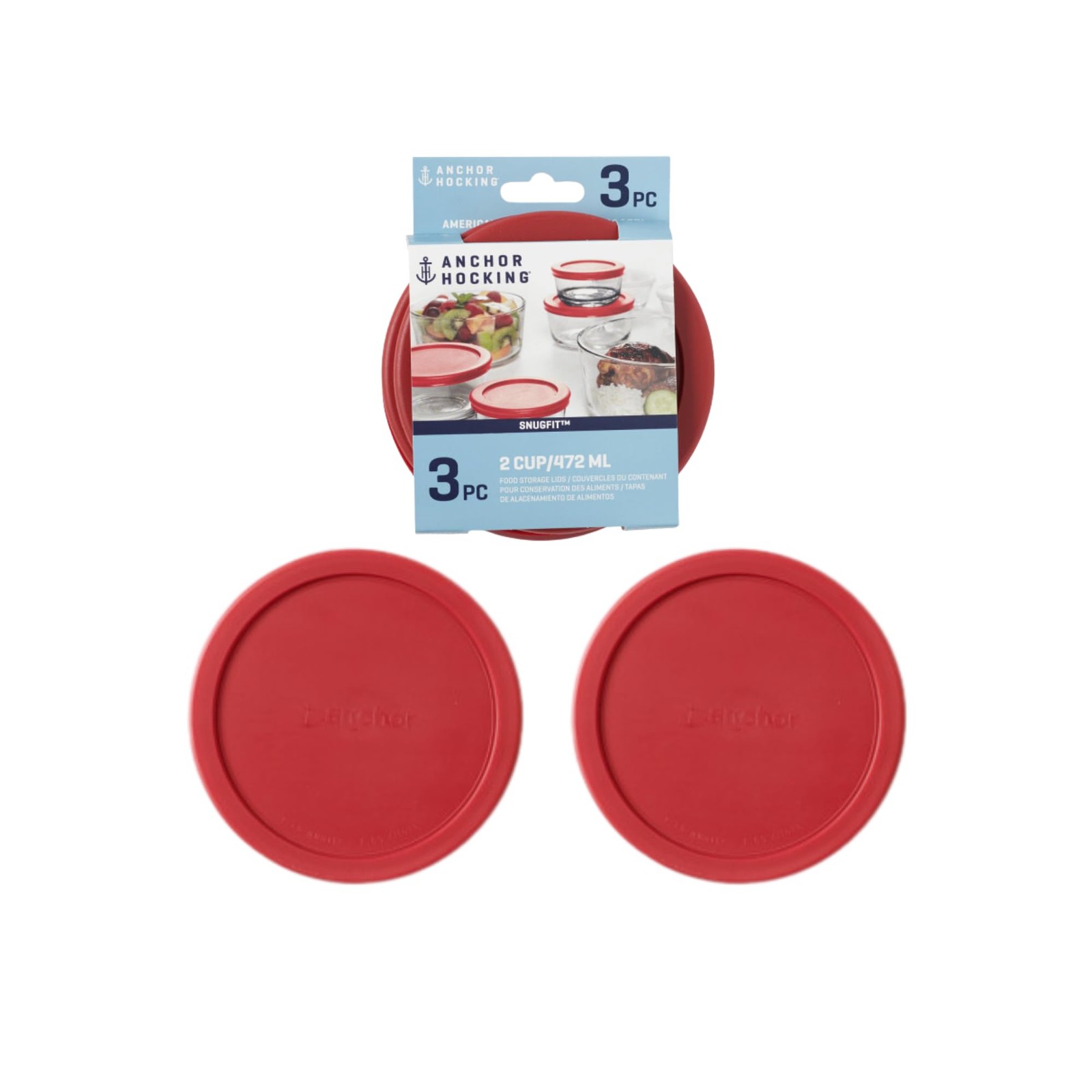 Food Storage Lids 3 Pack 2 Cup Replacement Snug Fit Container Lids gallery