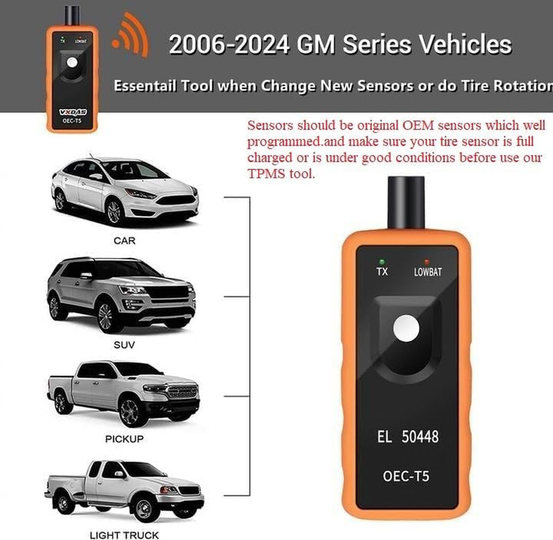TPMS Relearn Tool Only for GM Vehicles (2006-2024 Chevy/Buick/Gmc/Opel/Cadillac) gallery