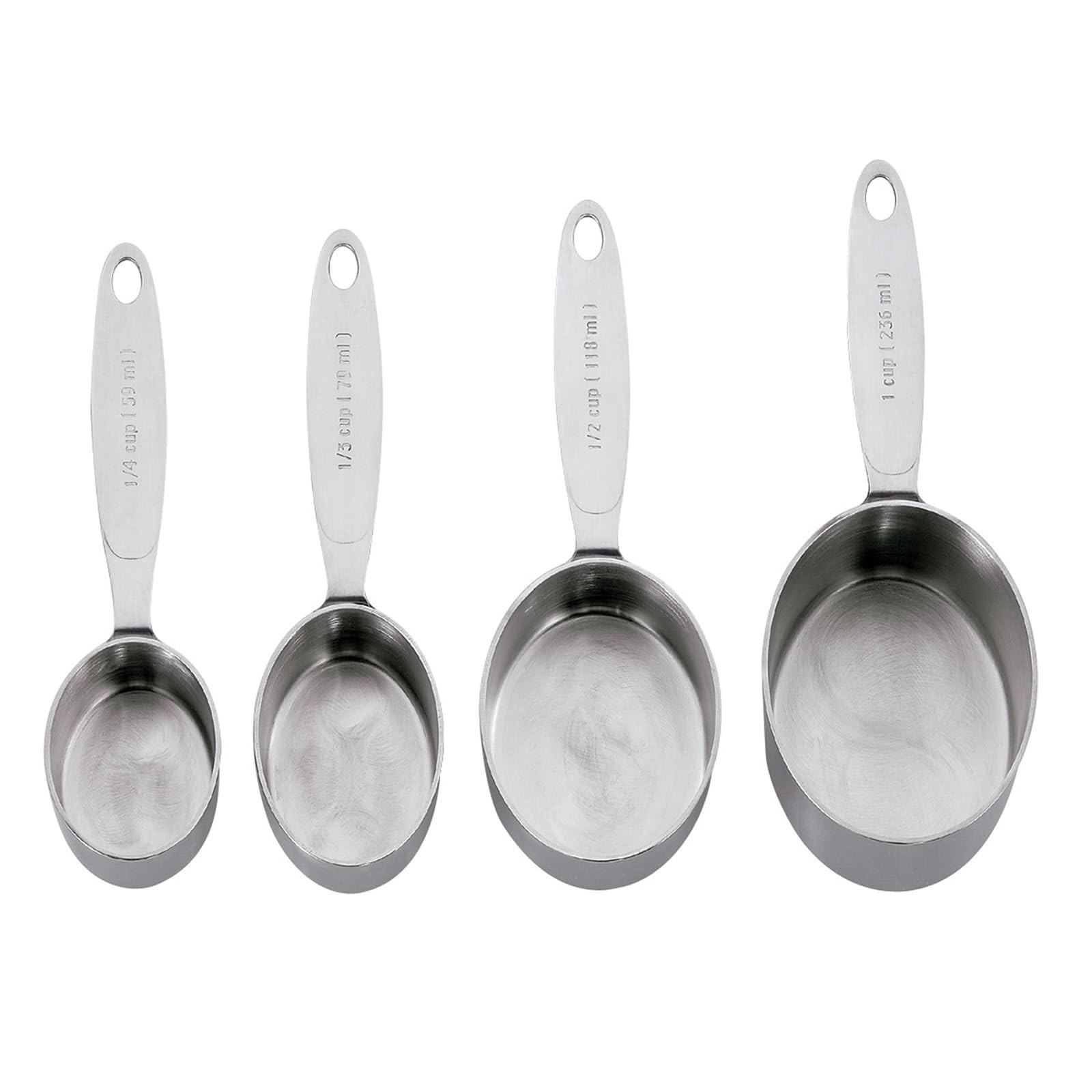 Cuisipro Stainless Steel Measuring Cup Set 4 Piece Oval Nesting Kitchen Loop gallery