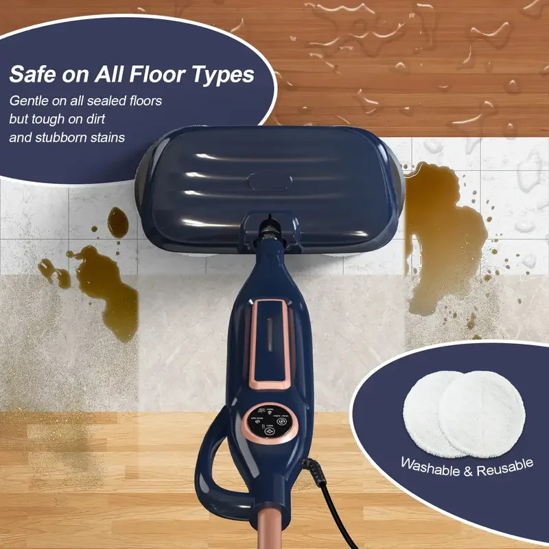 Steam Mop Cleaner with Rotating Mop Pad 10 in 1 Lightweight Spin Mop 1300W gallery