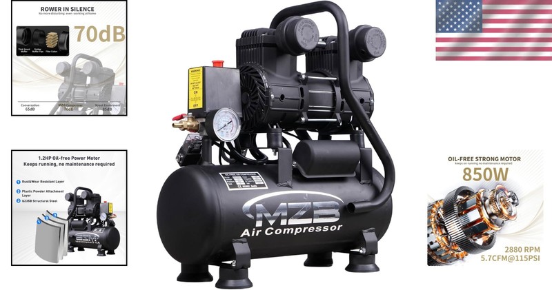 Efficient 2.4 Gallon Air Compressor for Spray Painting= gallery