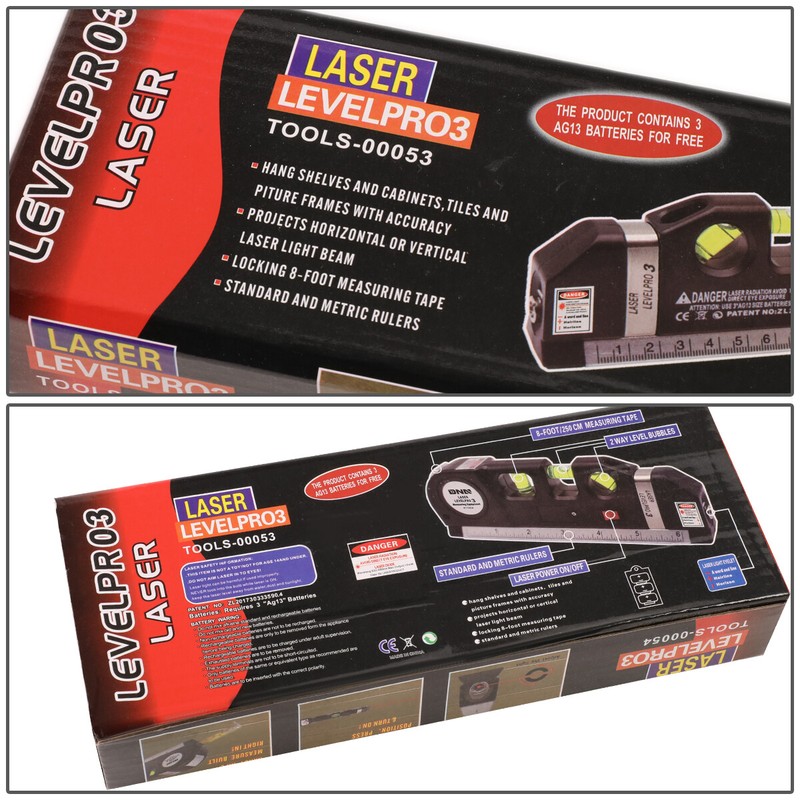 MULTIPURPOSE LD EQUIPMENT MEASURING HORIZONTAL VERTICAL HANDY LASER BUBBLE LEVEL gallery