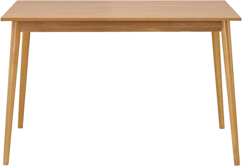 Modern Dining Table 47 Inch Kitchen Table W/ Solid Wood Leg Oak Finish Dinner gallery