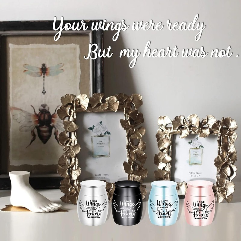 Small Cremation Keepsake Urns for Human Ashes Black/Silver/Sky Blue/Rose Gold gallery