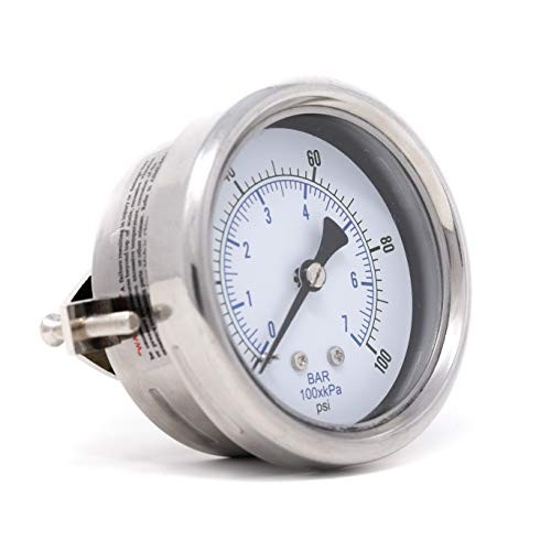 213D-254E U-Clamp Panel Mount Dry Pressure Gauge w/ SS 0 - 100 PSI gallery