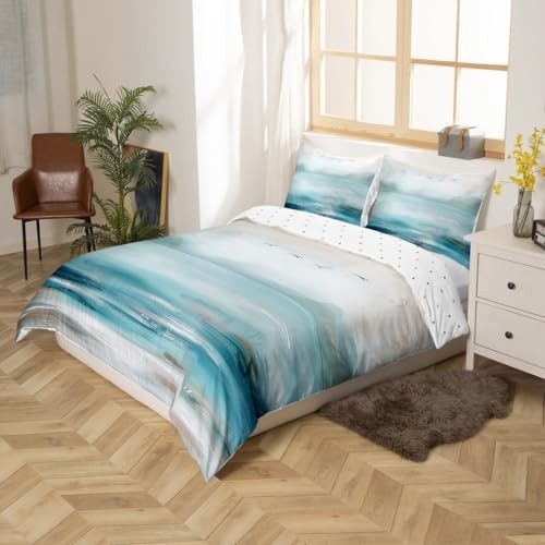 Beach Theme Comforter Cover Full Size Full (No Comforter) Blue Brown and White gallery