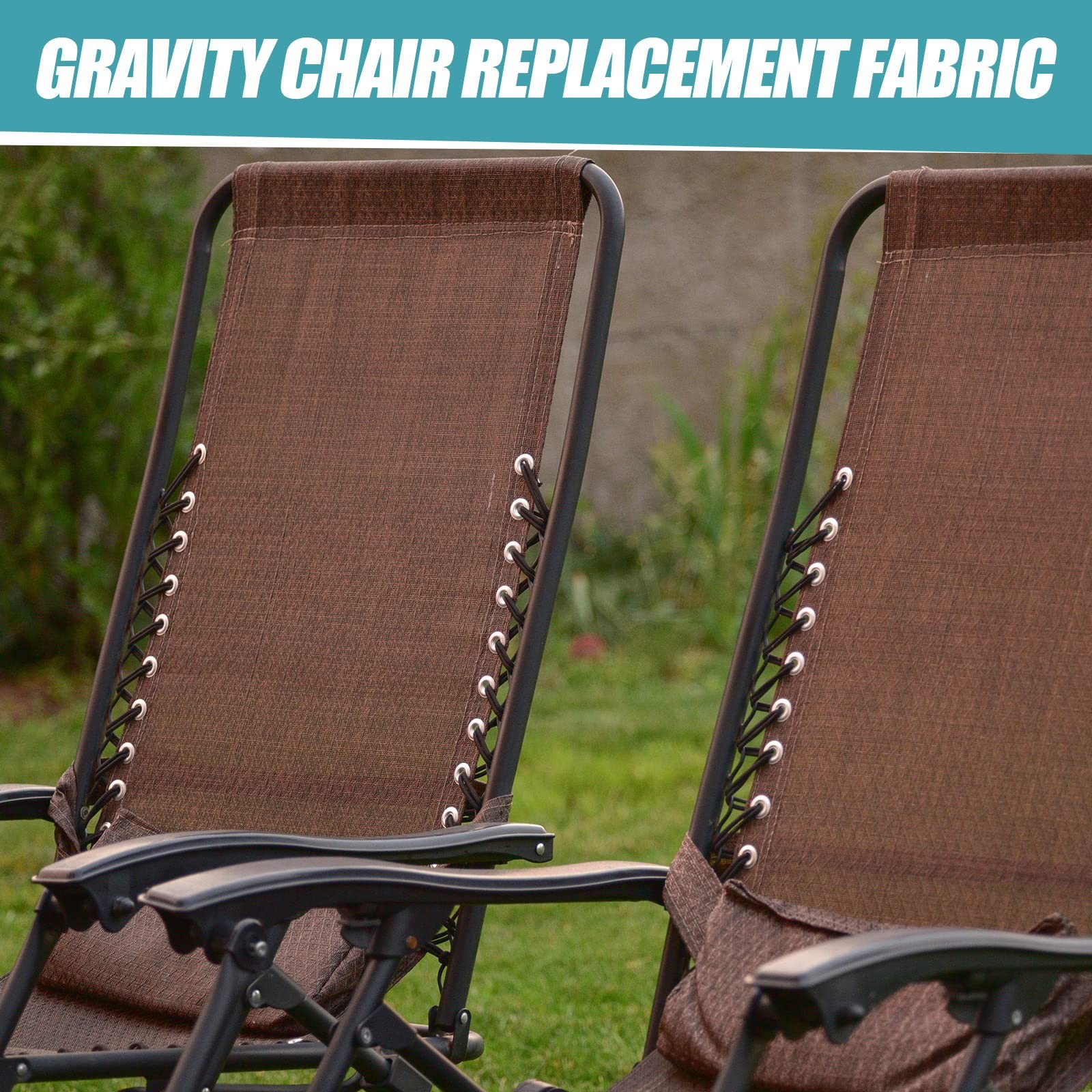 Queekay Zero Gravity Chair Replacement Fabric with 4 63 x 17 Inch, Brown gallery