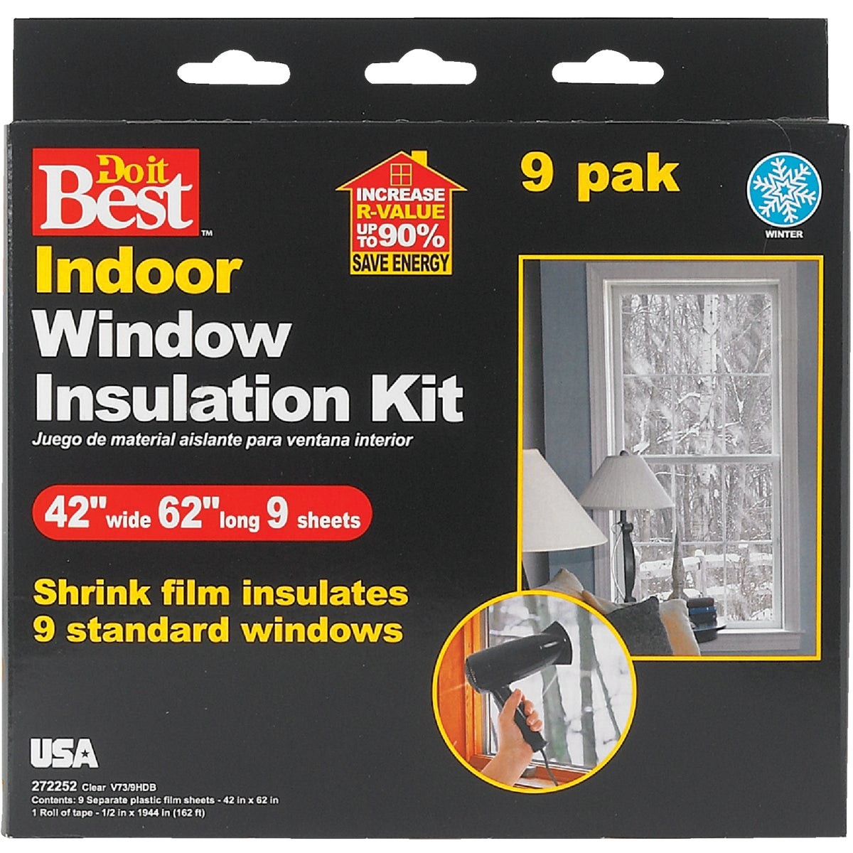 Do it Best 42 In. x 62 In. Indoor Shrink Film Window Kit (9-Pack) V73/9HDB SIM gallery