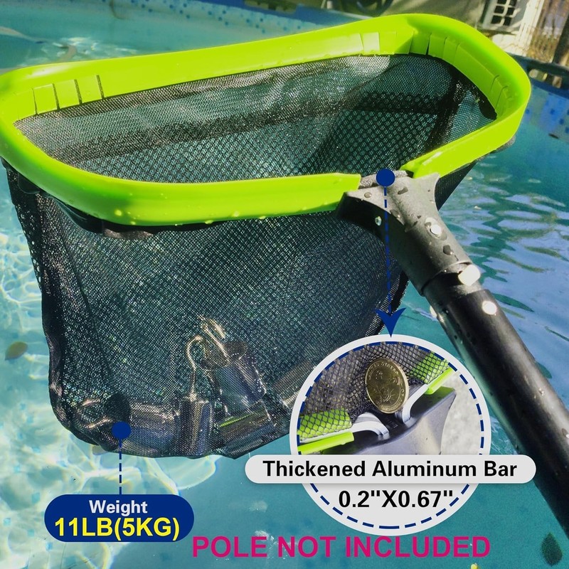 Professional Pool Leaf Skimmer Net – Double Layer Heavy Duty Aluminum Frame gallery