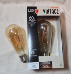 2 NEW LED AMBER tint Light bulb EXTRA WARM low blue 650 lu E26 base 6w = 60w A19