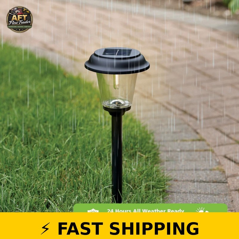 Better Homes & Gardens Elijah Solar Pathway Light - Black gallery