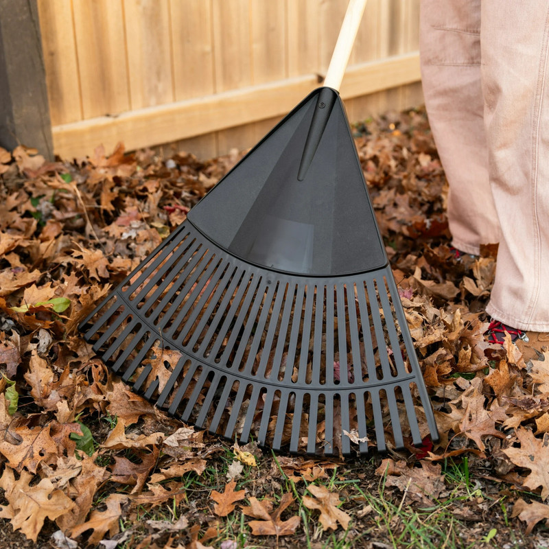 Expert Gardener 24-Inch Leaf Rake with Durable Wood Handle and Poly Head gallery
