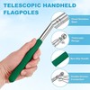 2-Pack Telescopic Handheld Flagpoles, 5.2ft/1.6m Stainless Steel Pole [Green] gallery