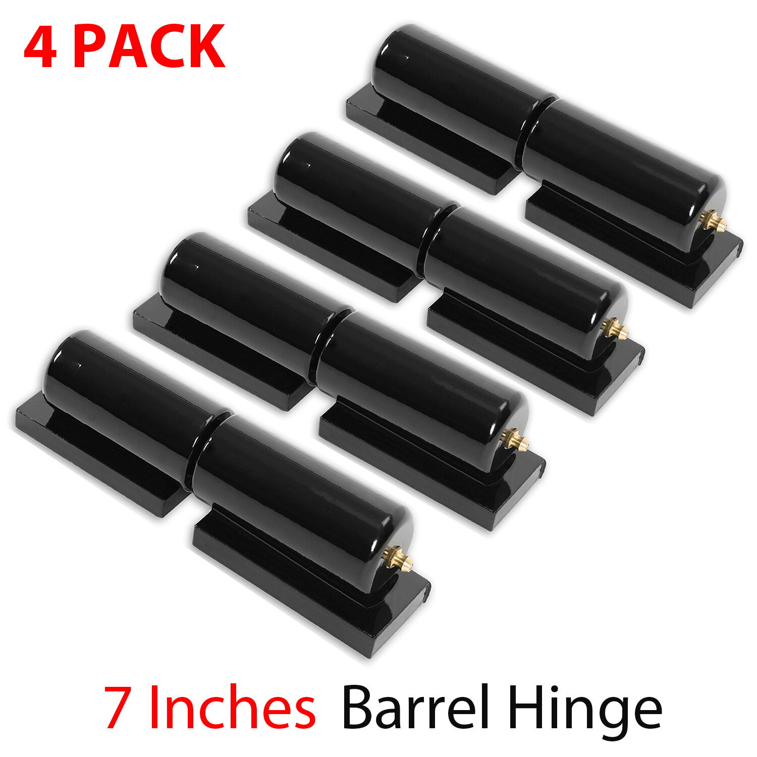 7" Barrel Hinge | Heavy Duty Pair Weld on Metal Gates Doors | 4 Pack gallery