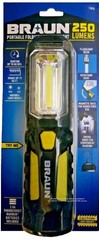 LED Flashlight 3Way WORK LIGHT 250lumen Posable Magnetic Home Job Shop Car BRAUN