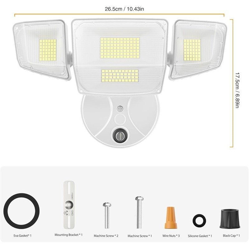 90W Dusk to Dawn Flood Light 10000LM Adjustable IP66 Waterproof Outdoor Security gallery