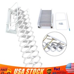 Folding Attic Ladder White Wall Mounted Folding Ladder Loft Stairs 12 Steps