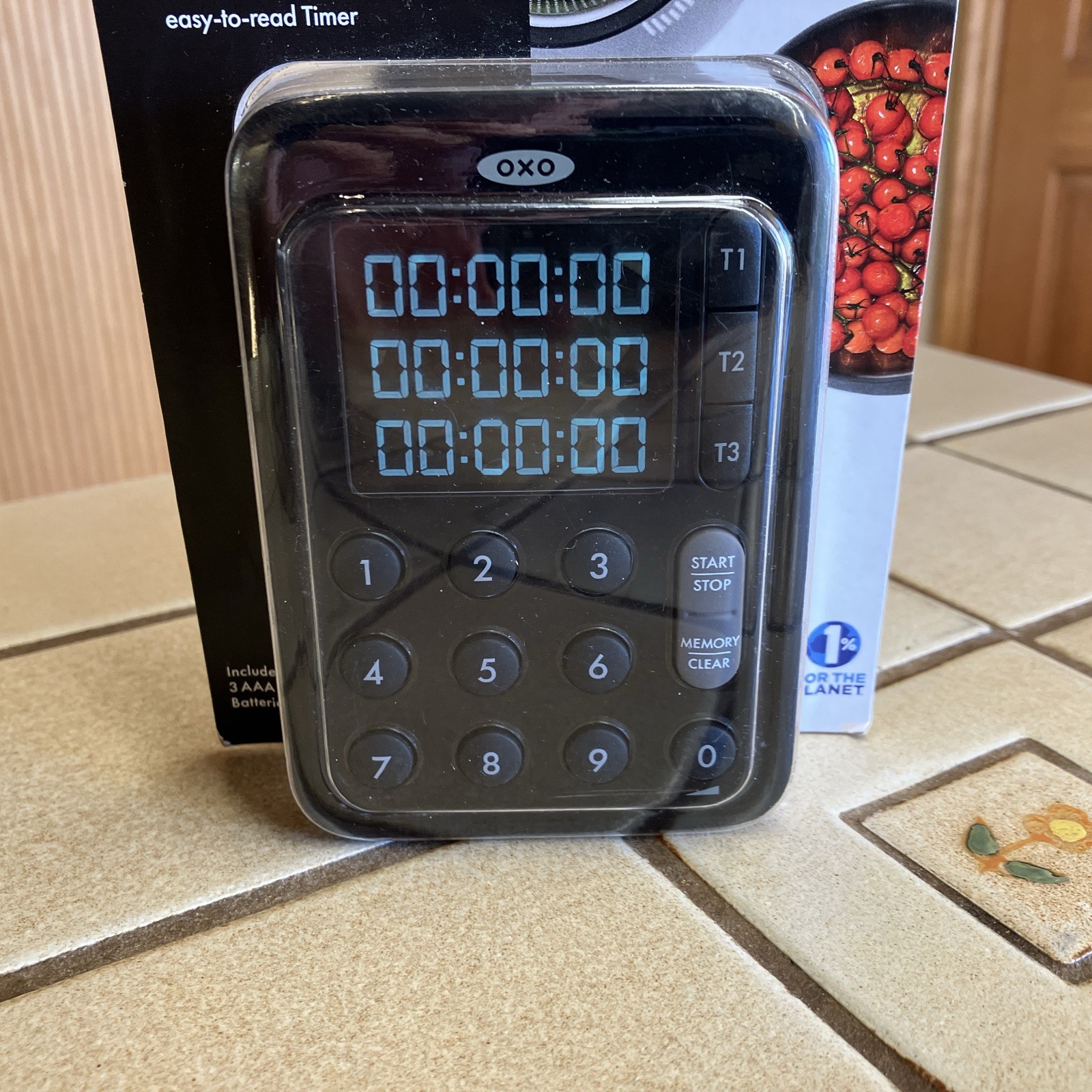 OXO Good Grips Digital Triple Task Kitchen Timer Angled Easy Read NEW FREE SHIP gallery