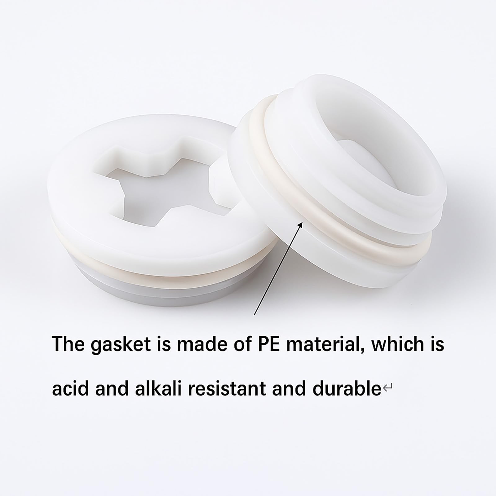 Bung Cap with 2" Thread Size, 2 Pack Poly Buttress Drum Bung, Course White gallery