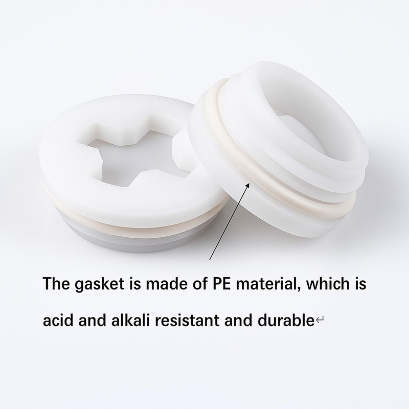 Bung Cap with 2" Thread Size, 2 Pack Poly Buttress Drum Bung, Course White gallery