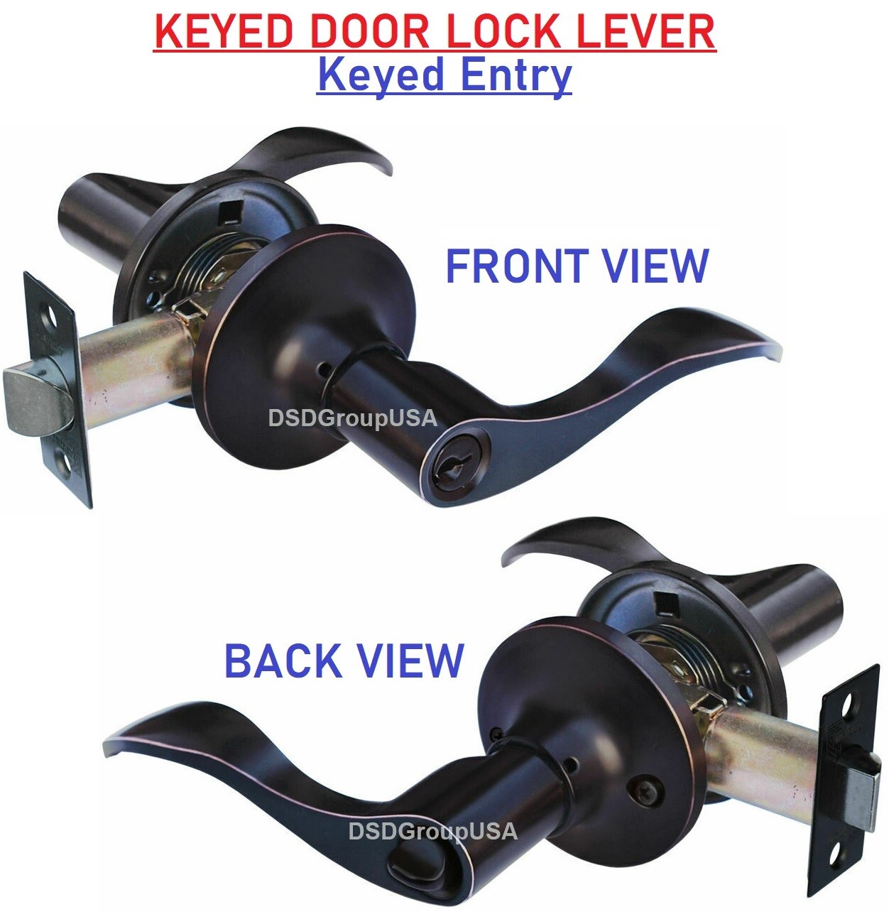 Constructor Entry (Keyed) Door Lever Reversible Handle Lockset Oil Rubbed Bronze gallery