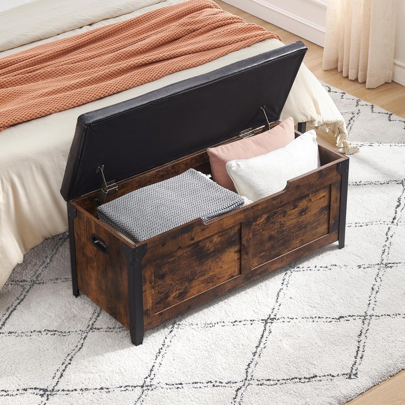 Multi-Functional Storage Chest w/ Cushion Seat – 300lb Capacity Shoe Bench Trunk gallery