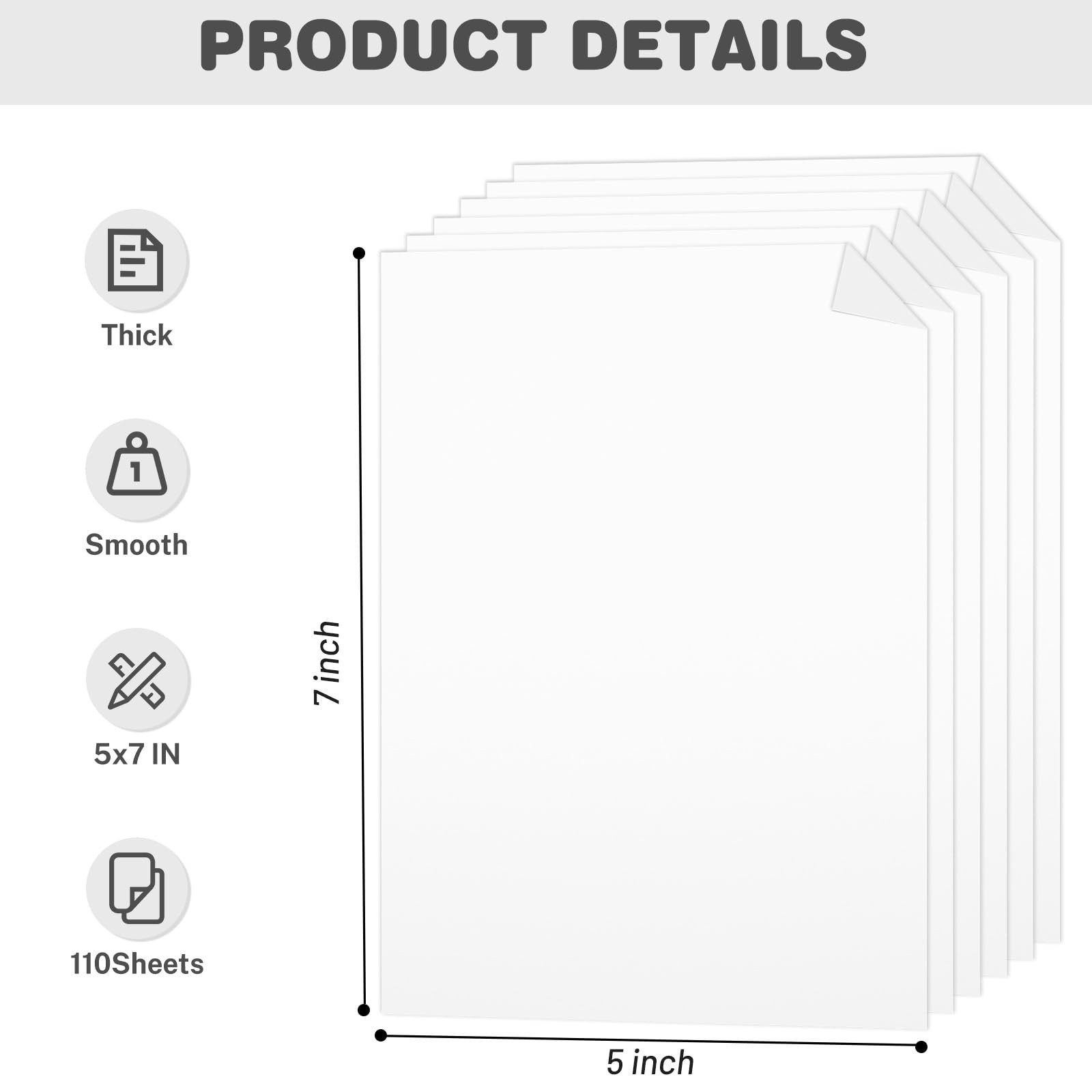 Cardstock 5x7, 110 Sheets, White Card Stock, 5x7 IN-110Sheets, gallery