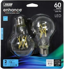 CASE (24 Bulbs) FEIT ELECTRI LED Bulb,810 lm,9W A19 BPA1960CL950CAFIL2RP