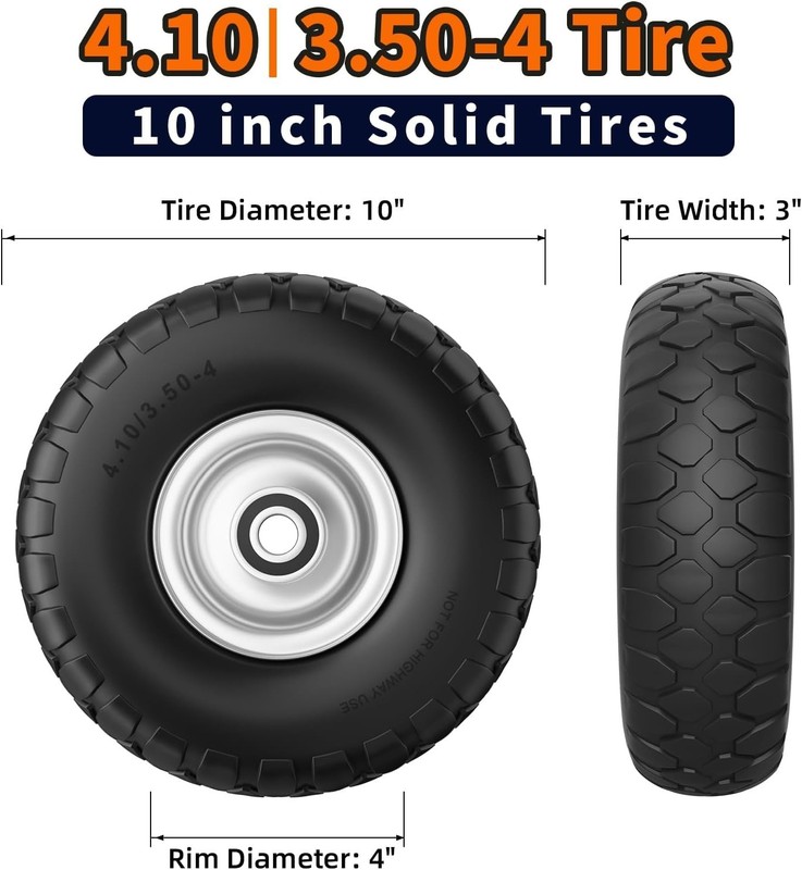 Heavy Duty 10" Solid Wheel 500Lb Load 2Pk gallery