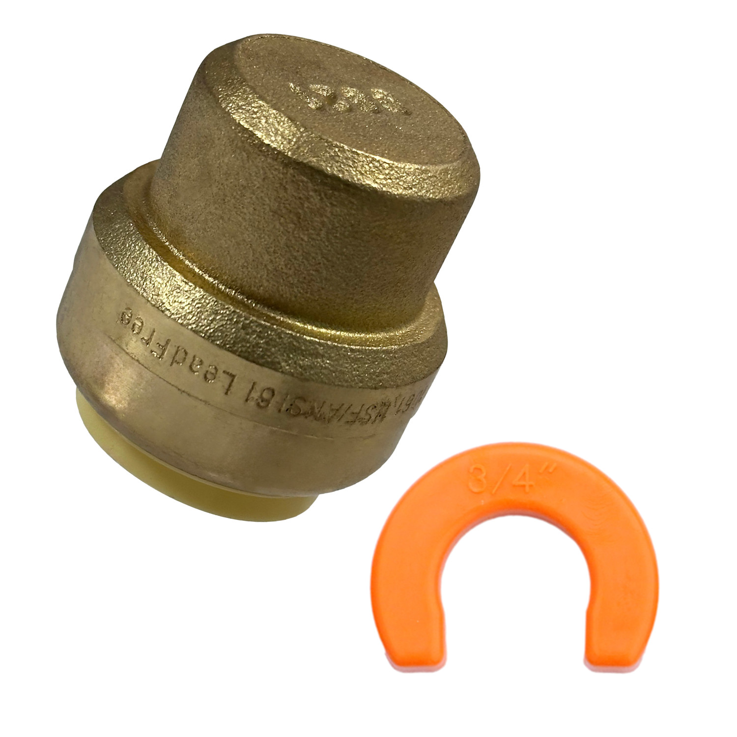5 Pcs XFITTING 3/4" Push Fit Cap w/ 1 Clip, Push to Connect End Cap Plug, Brass gallery