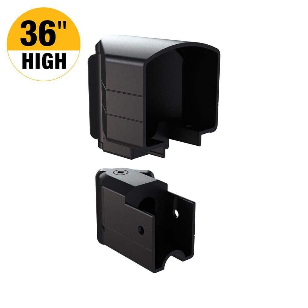 PEAK Aluminum Railing Horizontal Angle Bracket Kit Matte Black 36" 36951 gallery
