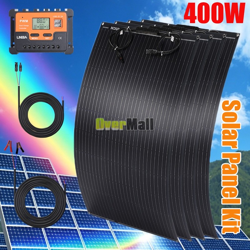 18V 400W Portable Flexible Solar Panel +Controller for Camping/RV/Home/Rooftop gallery
