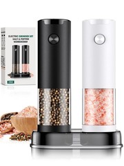Grinder Salt Pepper Set Automatic LED Adjustable Coarseness Electric Kitchen