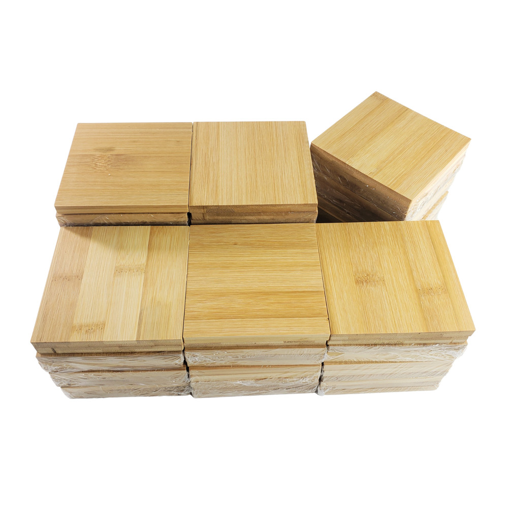 72 pc Bulk Plain Blank Bamboo Coasters for Custom Engraving, DIY Craft Disc