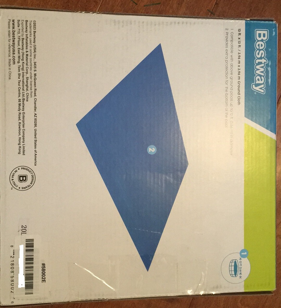 Bestway 58002 Swimming Pool Ground Cloth, 13 by 13-Feet--New but open box gallery