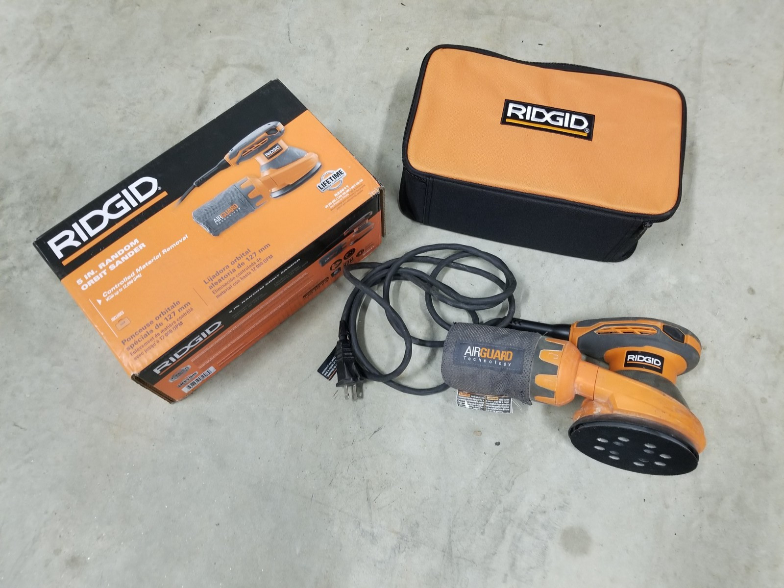 RIDGID R26011 5 in. Random Orbit Sander Variable Speed w/ Carry Case gallery