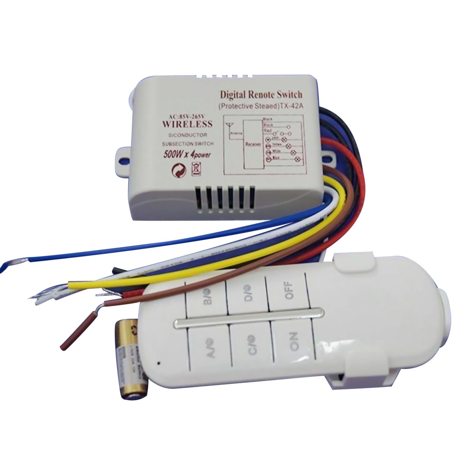 4-Way ON/OFF AC 110V-240V Light Digital Wireless Wall Switch with Remote Control gallery