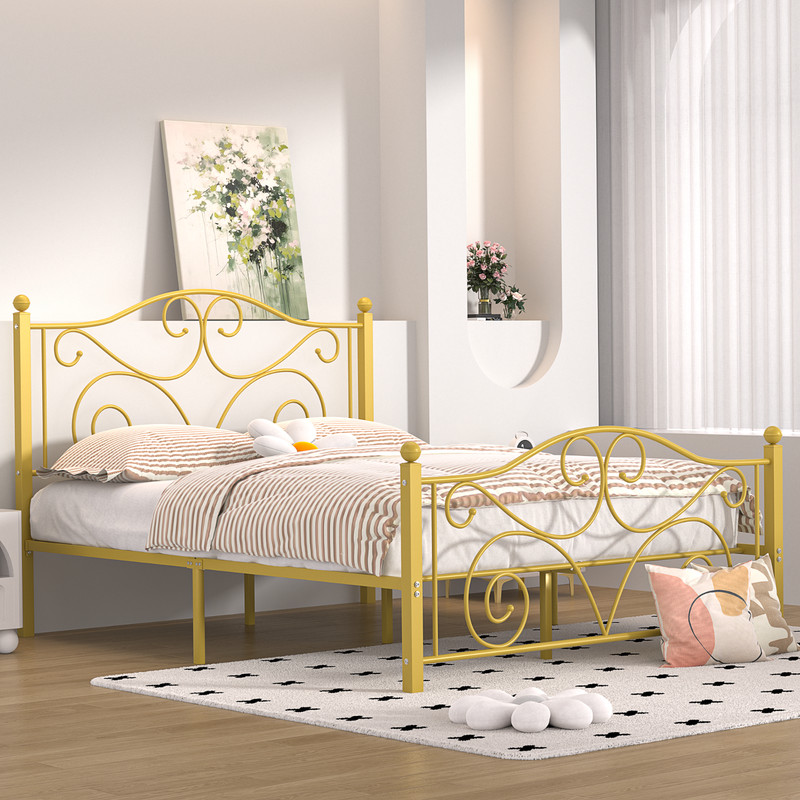 Metal Bed Frame Twin/Full/Queen Size with Headboard Under Bed Storage Steel Slat gallery