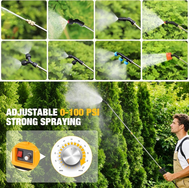 Battery Powered Backpack Sprayer for DeWalt 20V 5.3 Gal 100 PSI gallery