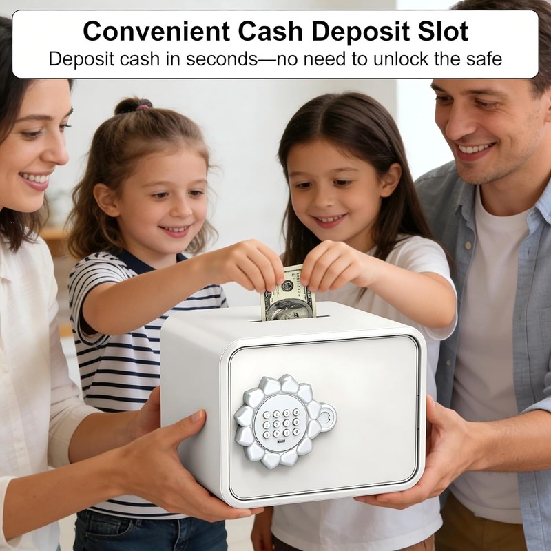 Mini Digital Safe Box with Keypad Lock and Auto Door for Cash Jewelry, Kids Gift gallery