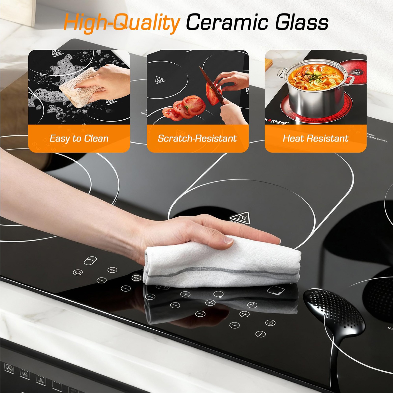 Built-in Electric Ceramic Cooktop 30 in Glass Stove With 5 burner 220-240V 8400W gallery