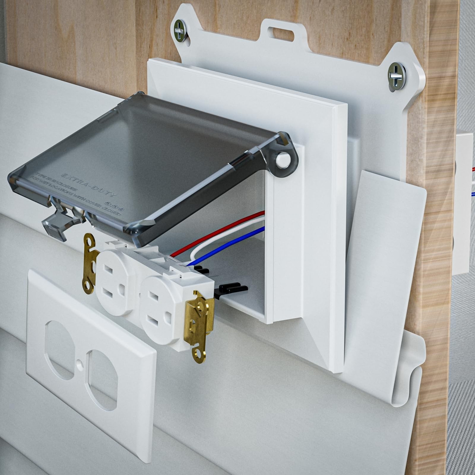 2 Pcs Recessed Outlet Box, DBHS1C-1 Low Profile Electrical Boxes, Wall Plate ... gallery