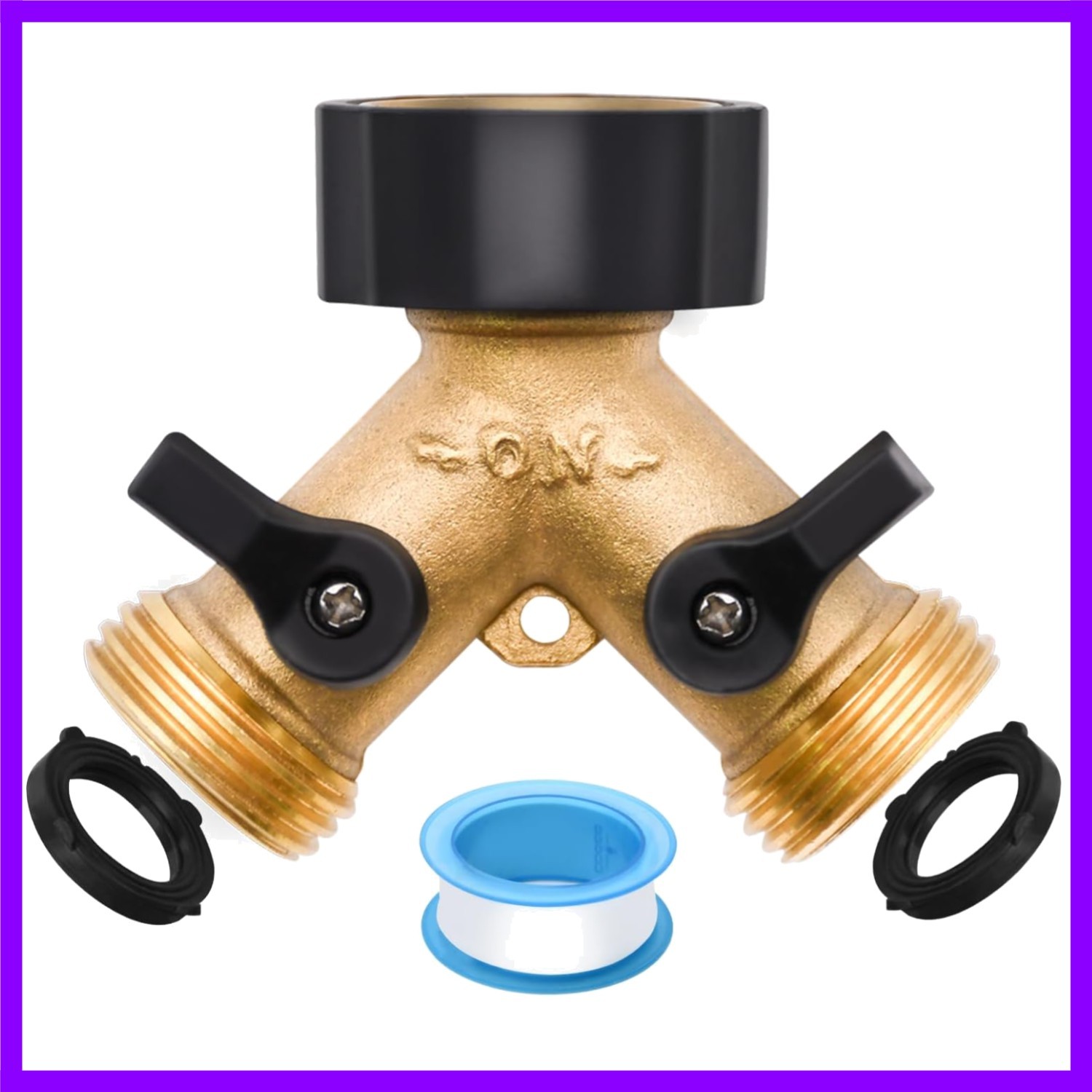 1 Pack Hose Splitter, 2 Way Heavy Duty Brass Garden Hose Splitter, for 3/... gallery