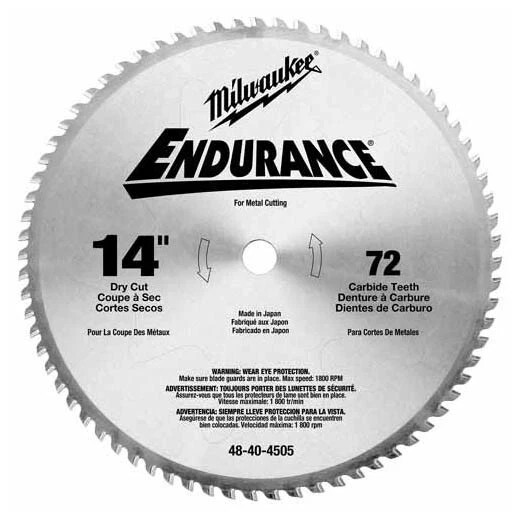 Milwaukee 48-40-4505 14" 72 Teeth Dry Cut Carbide Tipped Circular Saw Blade gallery