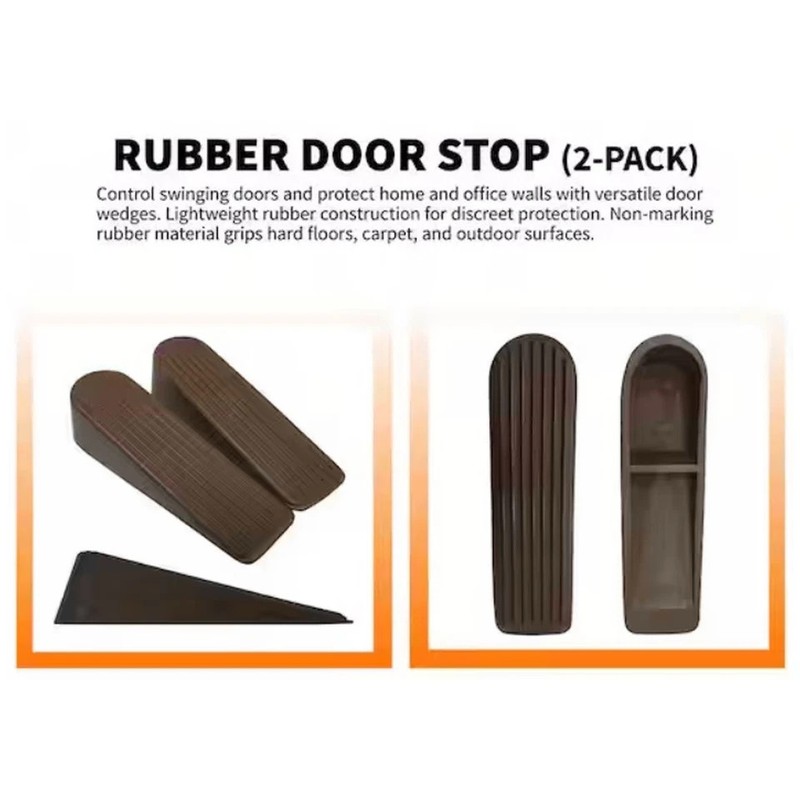 Brown Rubber Door Stops (2 per Pack) gallery