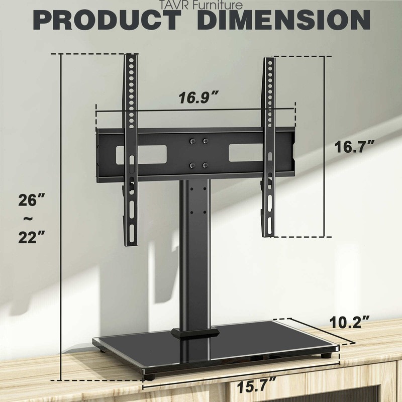 TAVR Universal Tabletop TV Stand Base with Mount for 27-60 inch Flat Screen TVs gallery