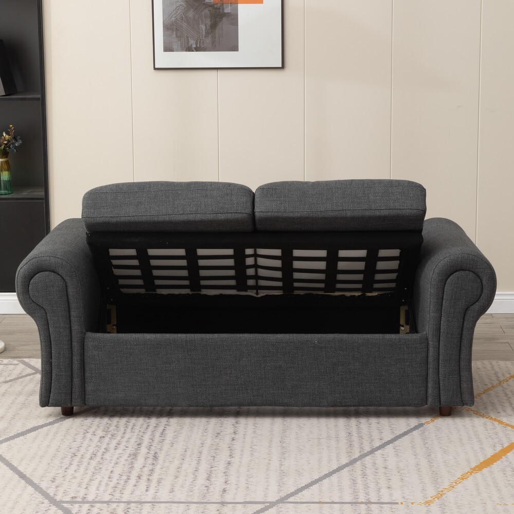 2 / 3 Seater Sofa with Storage Solution Linen Fabric Couch Love Seat Settee gallery