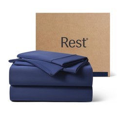 Cooling Sheet Set King Size Midnight Blue Breathable 4PC Evercool REST Sheets
