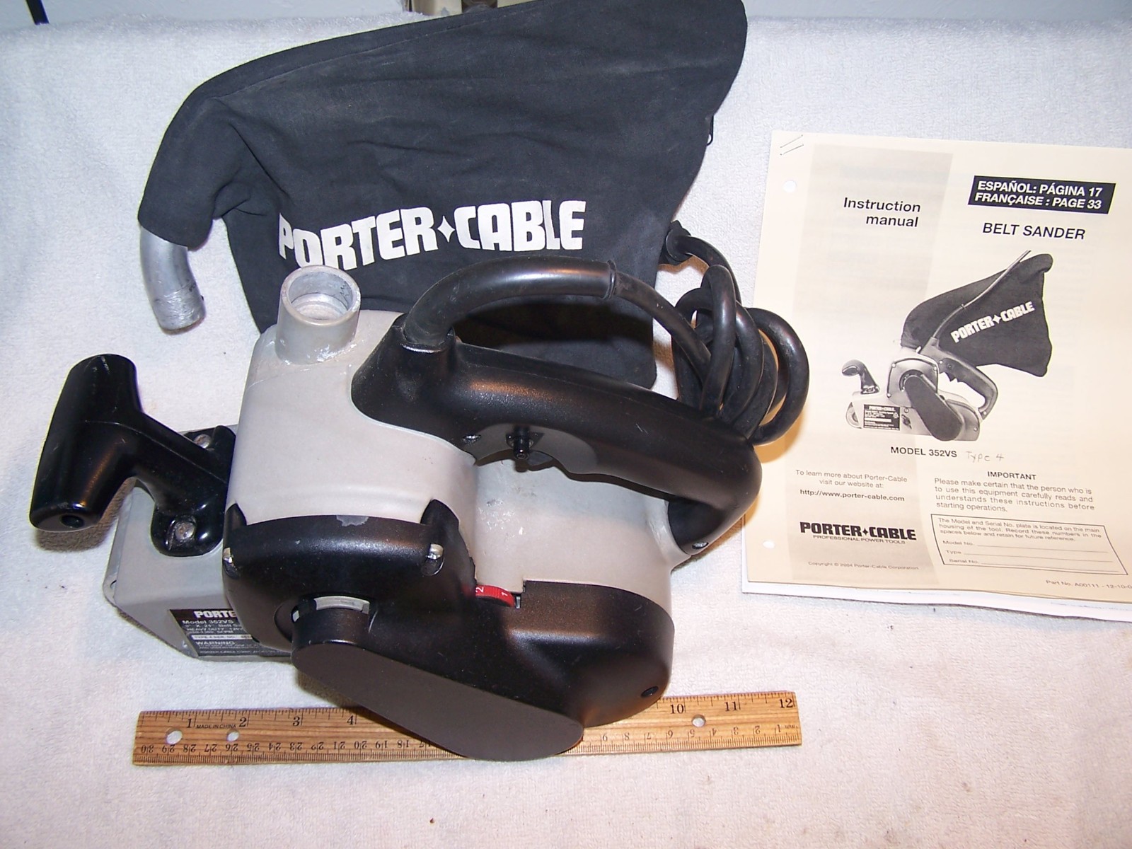 Porter Cable 352VS Type 4, 3" x 21" Variable Speed Belt Sander, w/ Dust Bag gallery