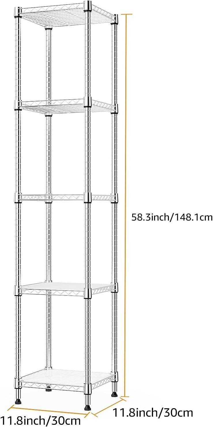 5 Tier Wire Kitchen Pantry Shelf Rack Steel Shelves Metal Shelving Storage Units gallery